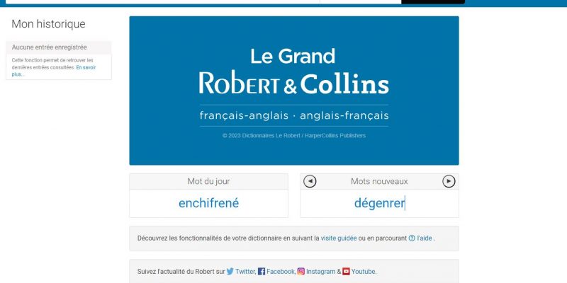 Accueil du dictionnaire