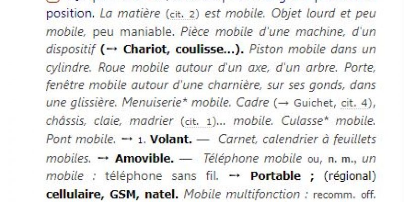 Affichage mobile