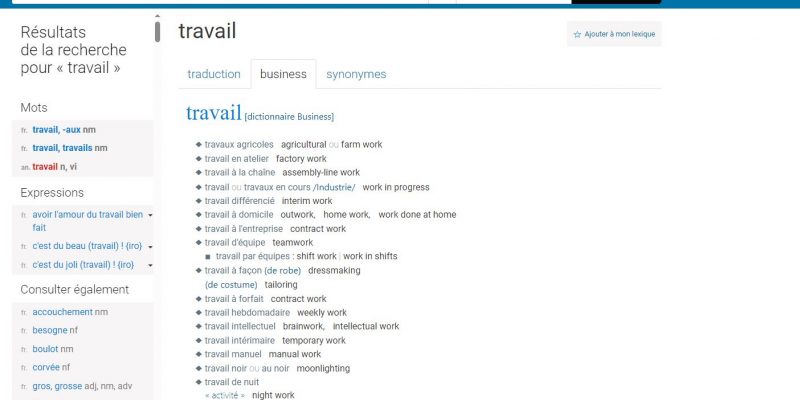 Dictionnaire Business