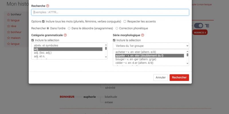 Recherche avancée