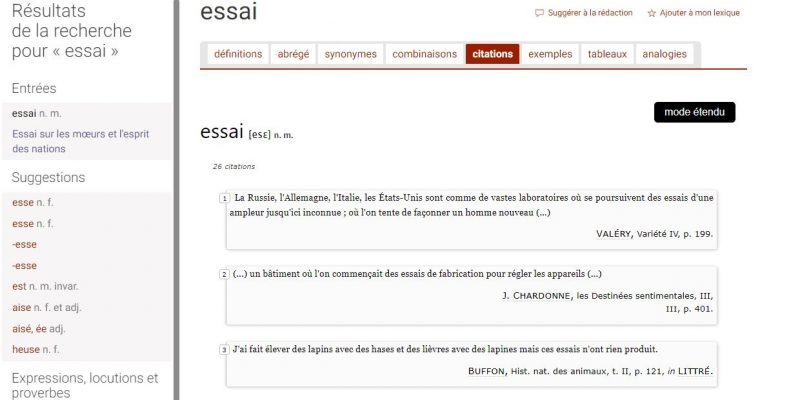 Citations du mot Essai